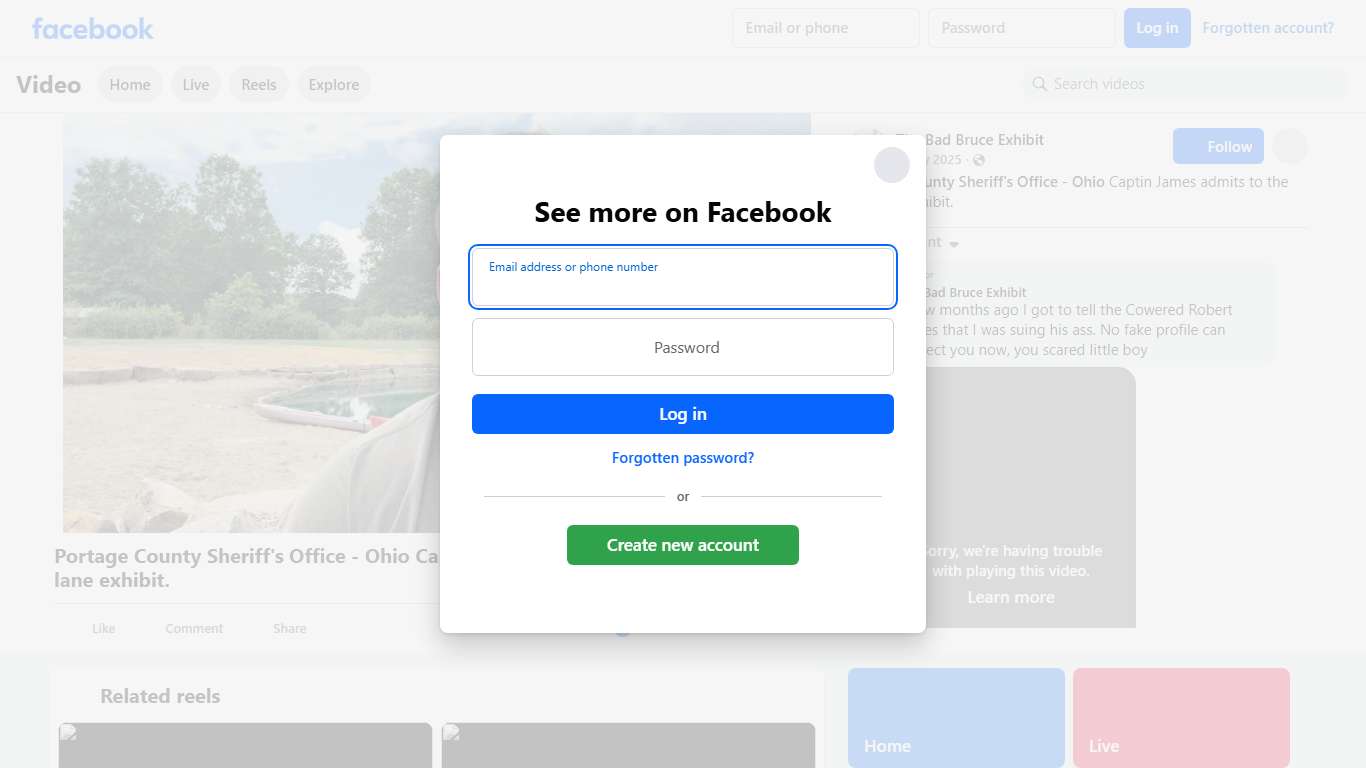 Portage County Sheriff's Office - Ohio Captin James admits to the will lane exhibit. The Bad Bruce Exhibit Facebook