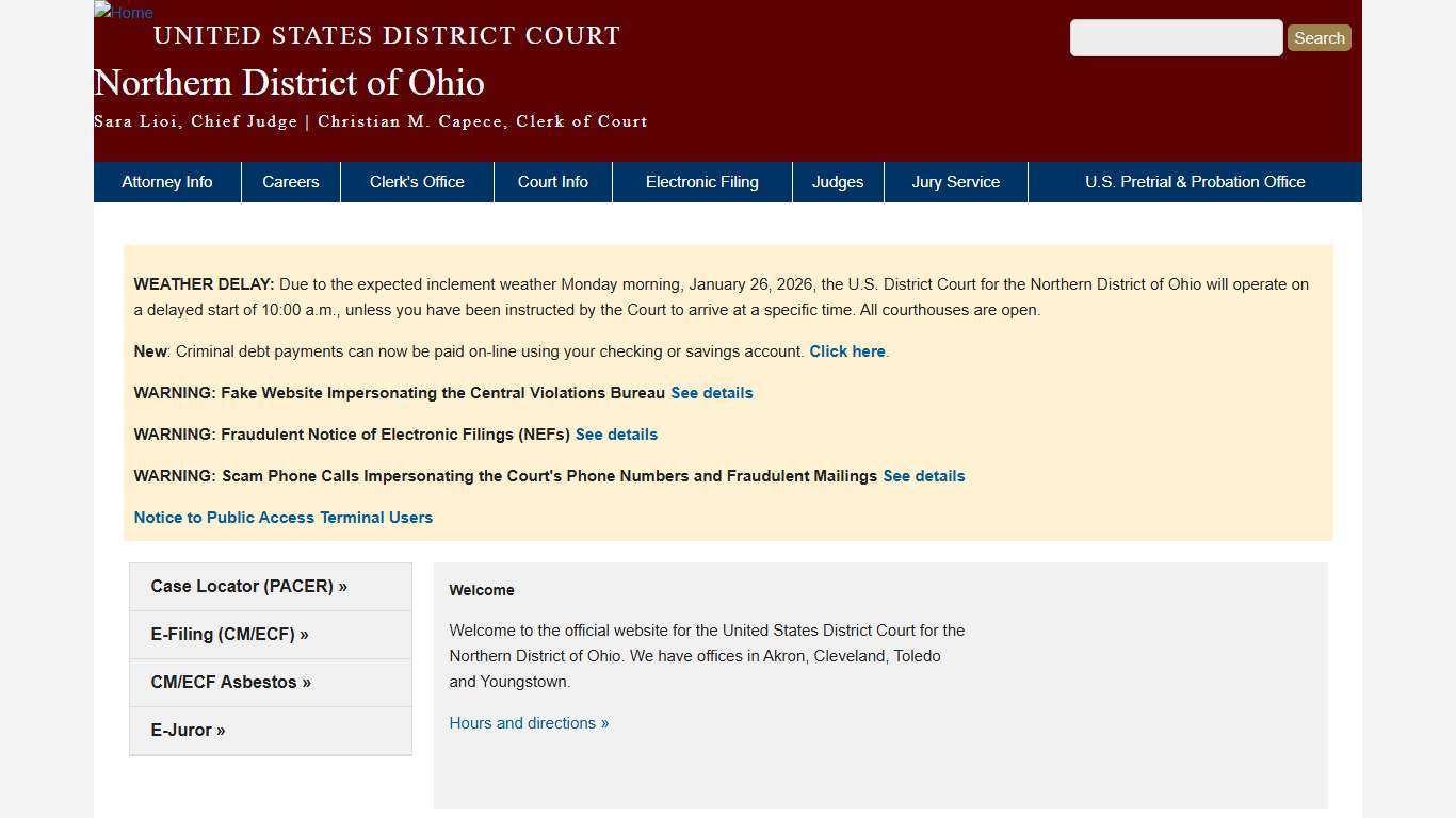 Northern District of Ohio United States District Court